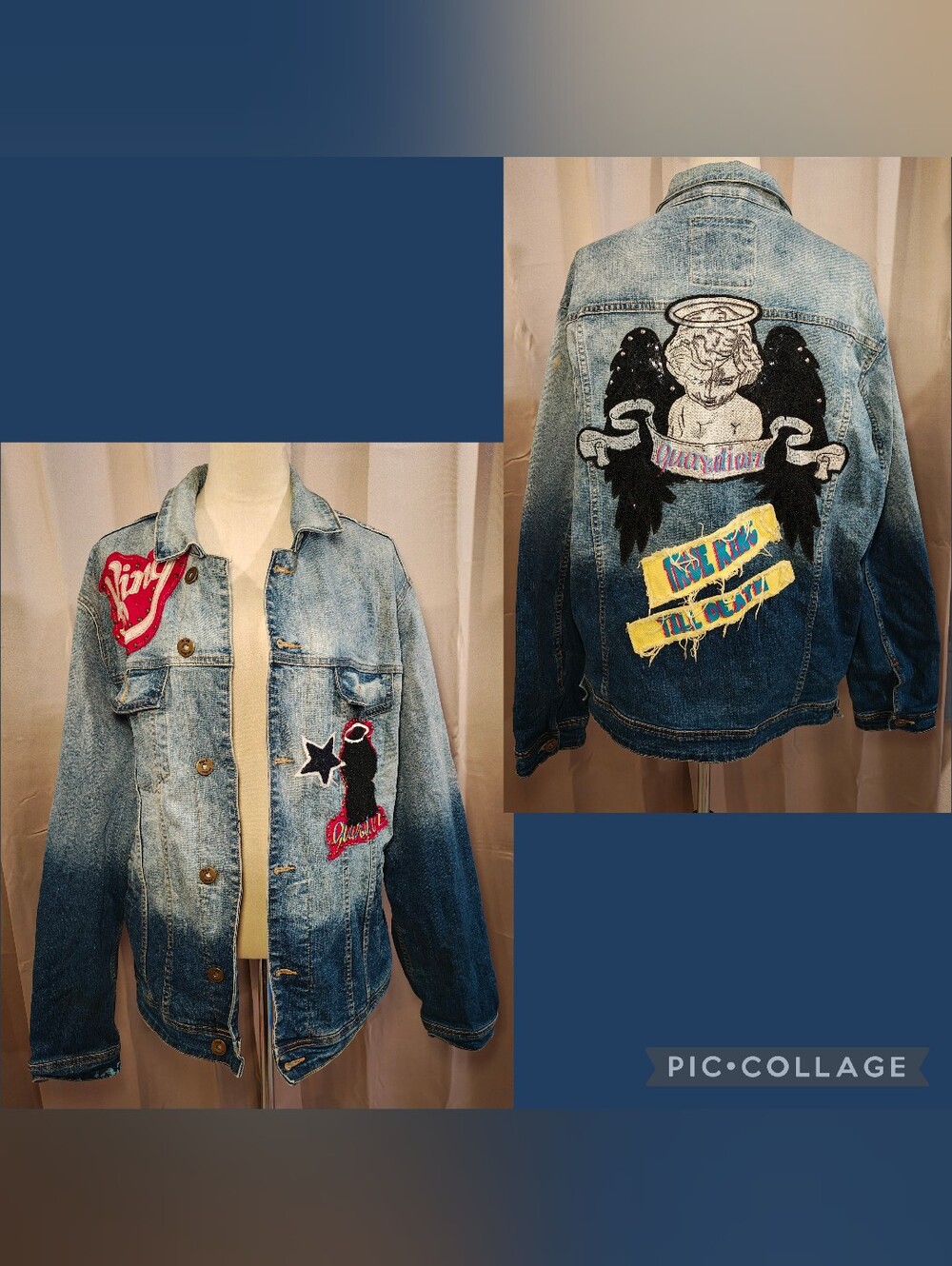 🔥 PYFD NY Guardian Angel Ombré Denim Jacket 2X 🔥